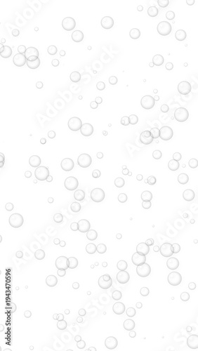 Foto Gray bubbles floating up on water surface isolated on transparent background