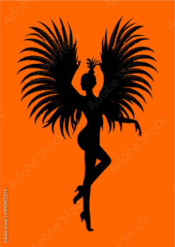 carnaval, mujer, plumas, brasil, vector, tatuaje, dragones, ilustración, silueta, animal, símbolo, ave, negro, designio, aguilas, arte, administrar, tribal, fantasía, caballo, dibujos animados, firmar