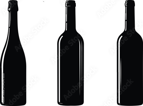Isolated vector illustration of a blank red wine bottle and glass with a cork and label for a winery bar or restaurant celebration