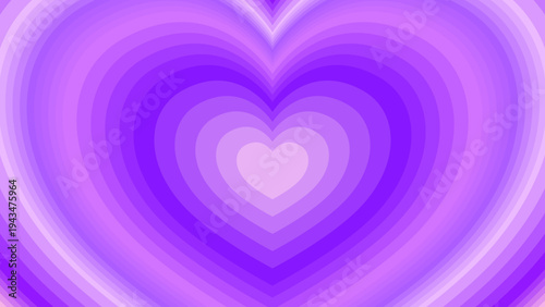 Abstract Purple Concentric Heart Tunnel Vector Background
