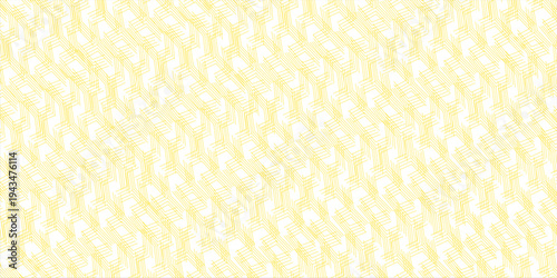 Yellow instant noodle, pasta and spaghetti texture with geometric wavy lines white. Ramen, pasta vector pattern. eps 10