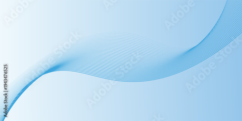 Deep sky blue gradient abstract background with stripes curve line vector image