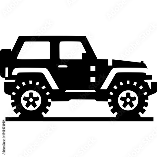 Jeep Silhouette Icon Vector