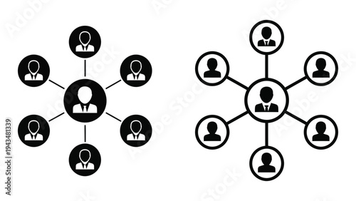 A network of people connected in a web structure