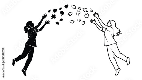 Two people throwing confetti in the air