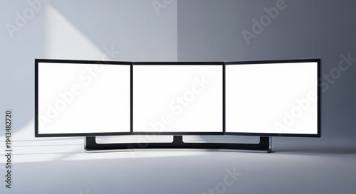 Modern curved screen display panel.