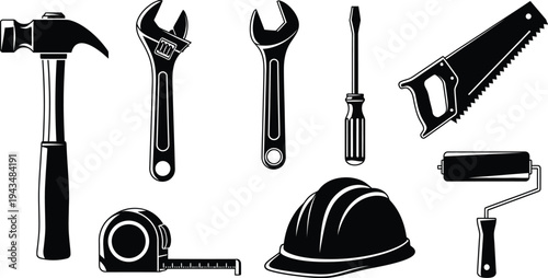 May day labor rights tools and equipment illustration