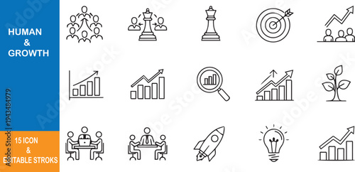 Illustrations of human growth and business development concepts