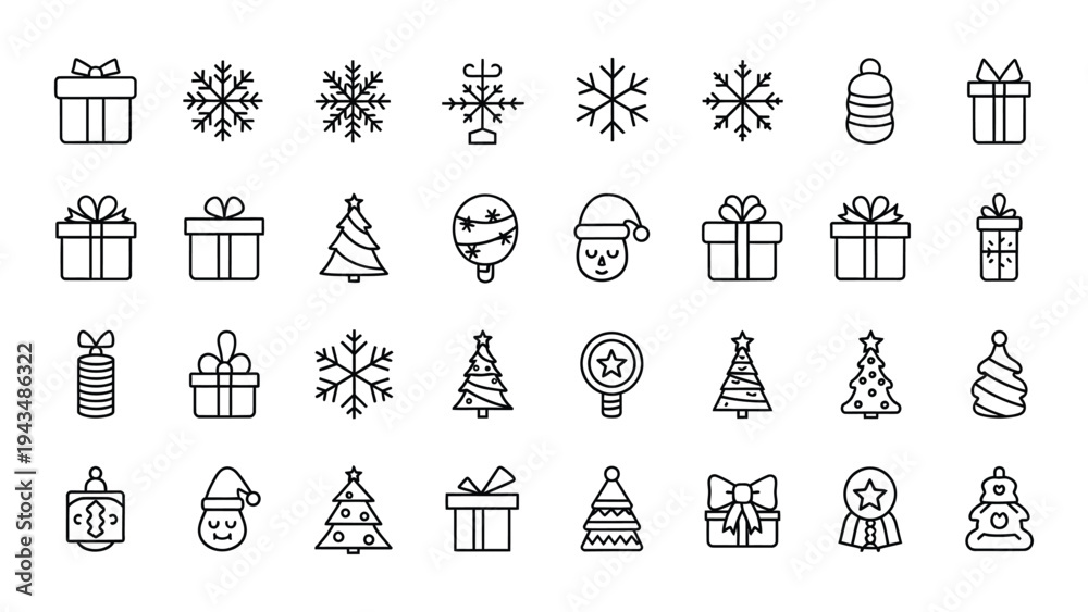 Obraz premium Christmas icons