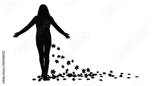 Woman spreading puzzle pieces