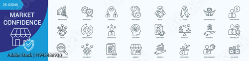 Market Confidence Icon Pack Illustration Vector Outline Style