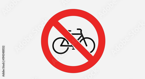No Bicycles Allowed Signage, a Prohibition Symbol Indicating Restricted Areas for Cyclists