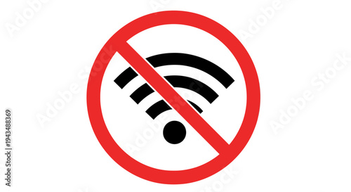 No Wi-Fi signal icon Forbidden wireless internet access symbol