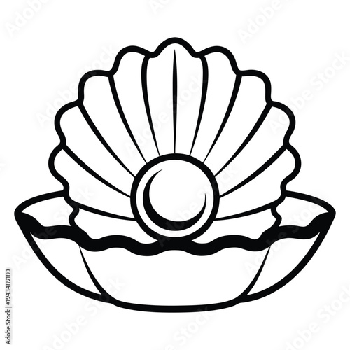 Open pearl oyster with precious gem, a symbol of treasure and luxury