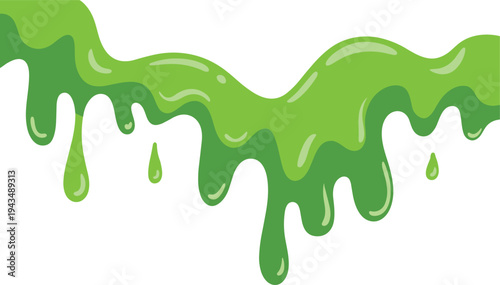 Green slime dripping border, cartoon toxic liquid splash, gooey dripping paint effect, horror slime texture, spooky melting goo background