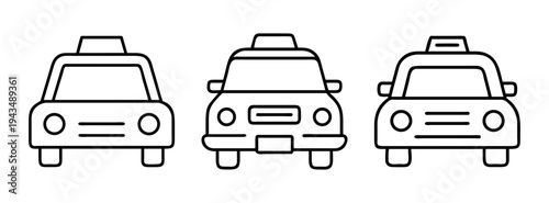 Taxi cab vector illustration set for transportation design and city travel service graphic elements