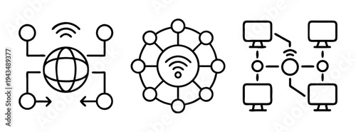 Network topology diagram showing different types of network connections and configurations example
