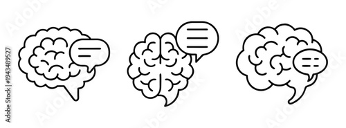 Brainstorming idea generation creative thinking concept with bubble speech illustration vector art