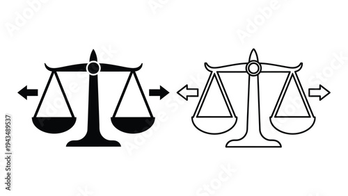 A set of black and white scales icons