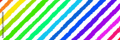 Rainbow Torn Paper Strips for LGBTQ Pride Month Scrapbooking and Digital Collage