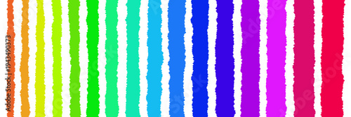 Rainbow colored torn paper strips for LGBTQ pride month and diversity awareness banner