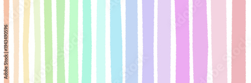 Pastel Rainbow Torn Paper Strips for Scrapbooking and Bullet Journaling