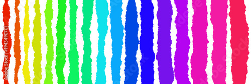 Rainbow Pride Torn Paper Strips for LGBTQ Community Pride Month Celebration