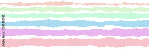 Ripped edge pastel paper banners for kawaii scrapbooking and digital planner stickers