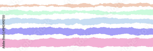 Pastel Torn Paper Strips for Bullet Journaling and Digital Scrapbooking