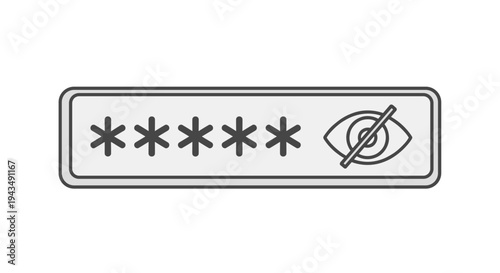Password protected icon with eye and asterisks on for security and privacy concepts, Generative AI.