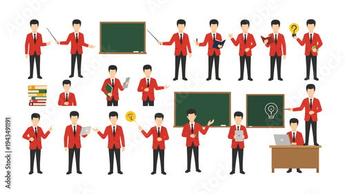 Professor's Animated Collection: A vibrant collection of animated professor characters engaged in various activities, conveying a sense of intellectual pursuits and educational endeavors.