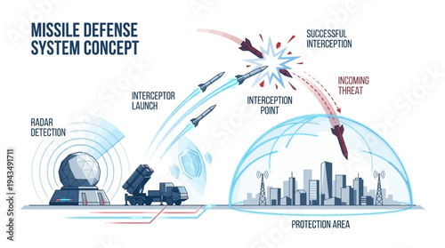Missile Interception Defense Vector – Modern Anti Missile Shield System