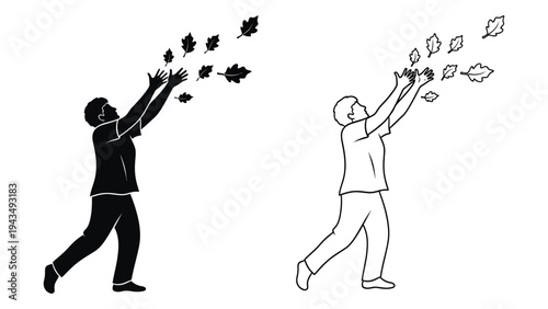 Two men throwing money into the air
