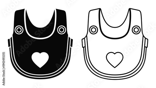 Black and white baby bibs with heart designs
