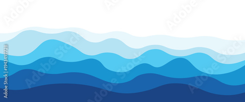 Sea waves layered vector background illustration and sea beach vector illustration.
