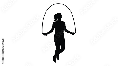 A woman jumping rope in a dynamic motion