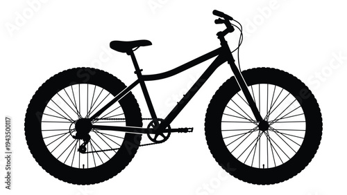 A black mountain bike with a simple frame design