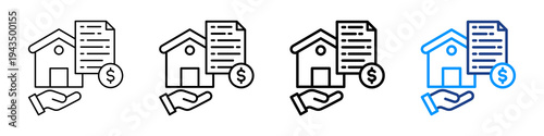 Real Estate Icon Different Style Outline Collection Set.