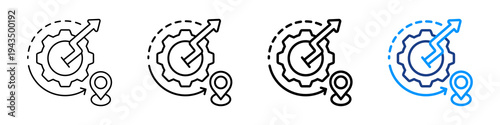 Development Zone Icon Different Style Outline Collection Set.