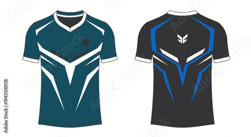 Esports Jersey Design Template Front and Back View.