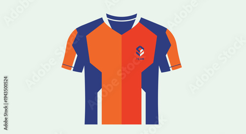 Vibrant Orange and Blue Sports Jersey with Unique Design.