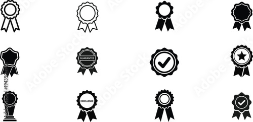 Set of 10 award ribbons icons vector