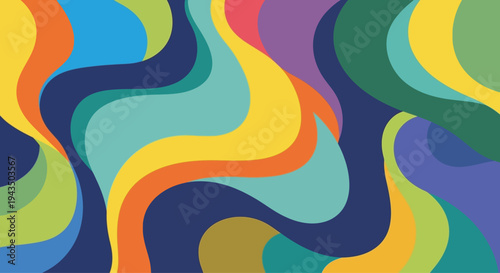 Abstract Colorful Wavy Shapes and Patterns.