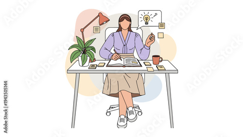 Creative Writer: A focused professional, engrossed in the act of crafting, thoughtfully captures inspiration. This visual celebrates the essence of creation.