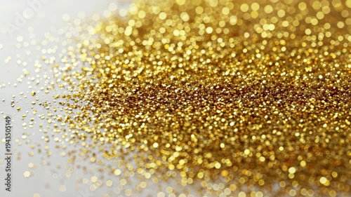 Glimmering Gold Particles: Close-up of radiant gold glitter, catching the light and creating a captivating display of brilliance and sparkle.