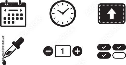 UX/UI Data Input Wireframe Symbols and Form Interaction Prototyping Elements Solid Black Vector Silhouette Icon Set