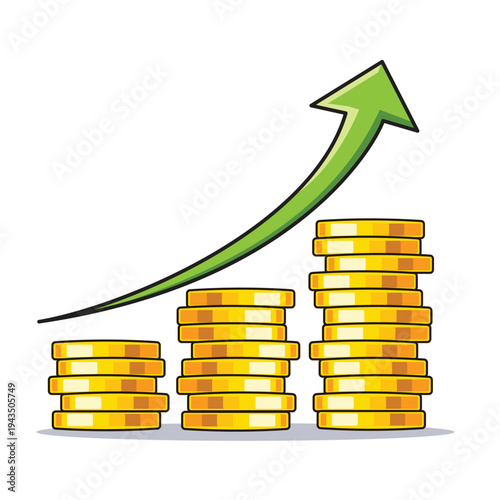 rising tariffs coins symbol vector design