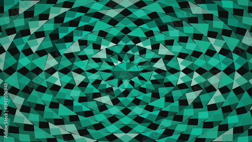 Abstract geometric background with turquoise green and black triangular checkered pattern modern digital mosaic design for creative technology presentations wallpaper graphic art web banner layouts