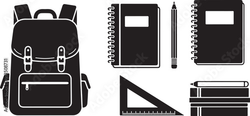 School Supplies and Backpack for Education and Learning Needs