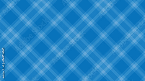 Vibrant blue plaid pattern with intersecting white lines and grid design